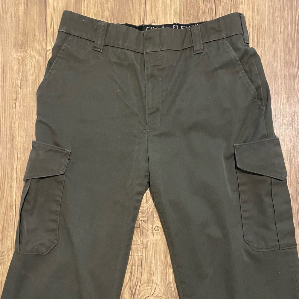 Green canvas cargo pants